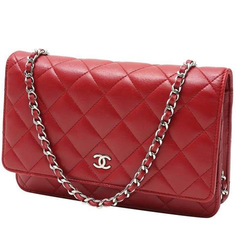 chanel sac bandouliere wallet on chain rouge